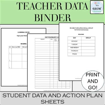 Teacher Data Binder Printables