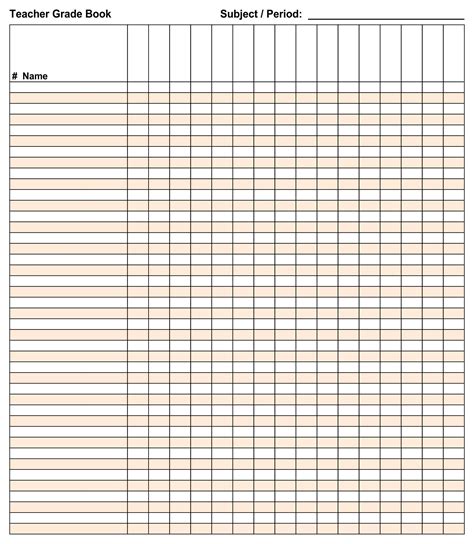 Teacher Grade Sheets Printable