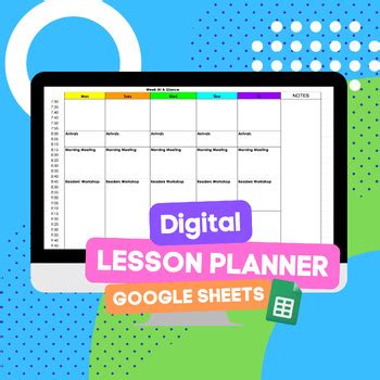 Teacher Lesson Planner Google Sheets