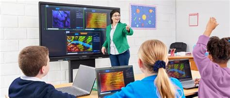 Image teacher using technology in classroom