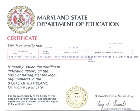 teaching certification in maryland