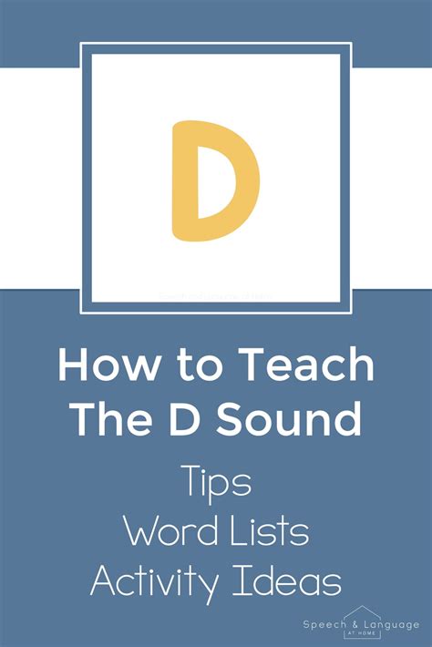 Teaching D Sound Speech Therapy