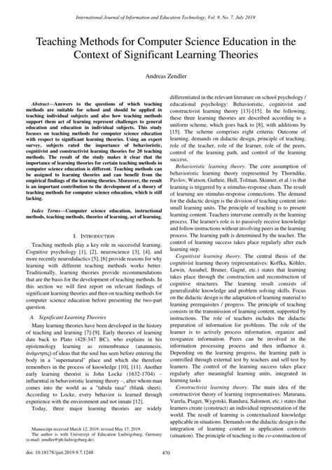 Teaching Methods In Computer Science Education Pdf
