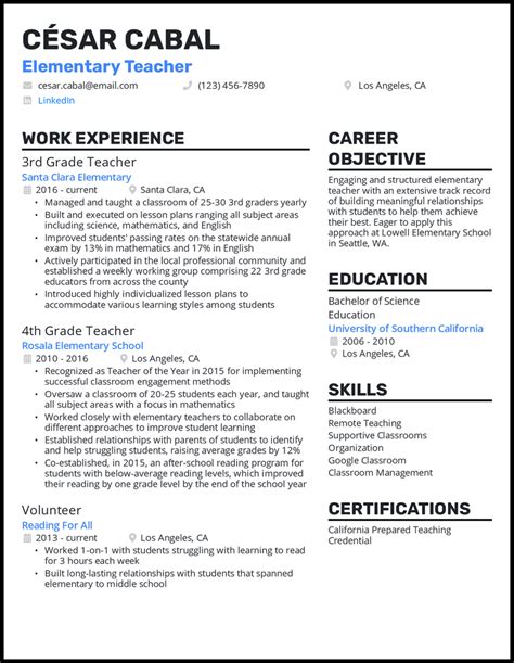 teaching skills to write in resume