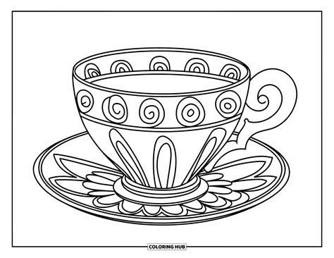 Teacup Coloring Pages Printable