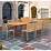 Kamden Outdoor Eight Seater Wooden Dining Table, Teak and Rustic Metal