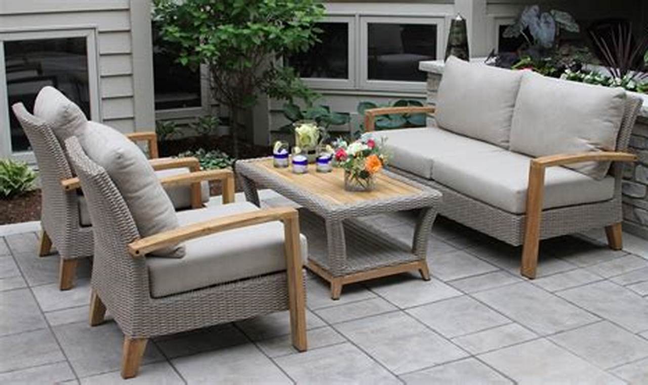 teak or wicker outdoor furniture