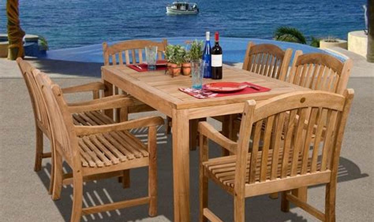 teak patio furniture dining set
