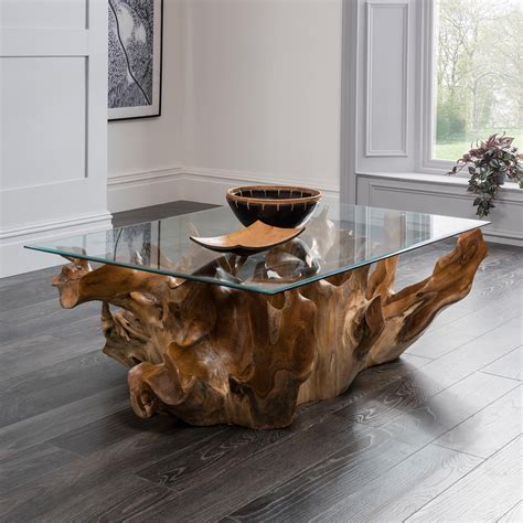 chelsea home and leisure ltd Teak root coffee table round Amazon.co.uk