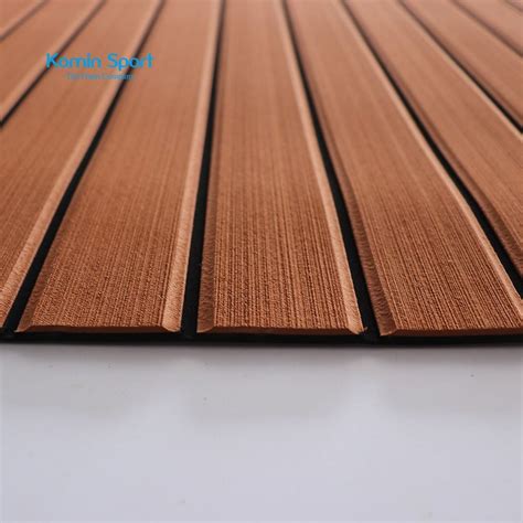 Marine Boat EVA Teak Decking Sheet Dark Brown With Black Stripe 47" X