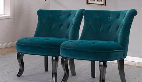 Teal Accent Chairs Set Of 2 Santiago MidCentury Modern In By LumiSource