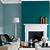 teal accent wall living room