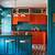 teal and orange kitchen decor