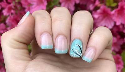 Teal And Pink French Tips