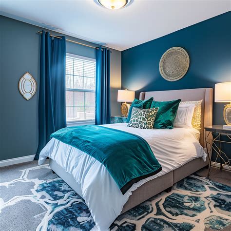 Teal and Navy Bedroom