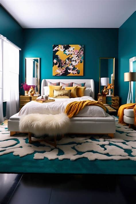Teal Bedroom Ideas with White