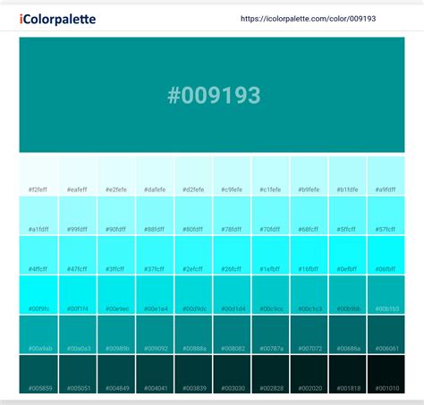 teal color number code