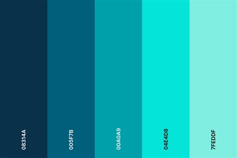 Out Of The Blue Color Palette Teal color palette, Blue colour palette