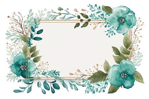 Teal Floral Border