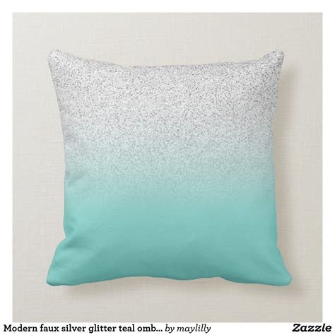 Teal Ombre Throw Pillows
