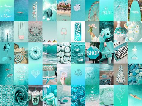 Teal Wallpaper Collage