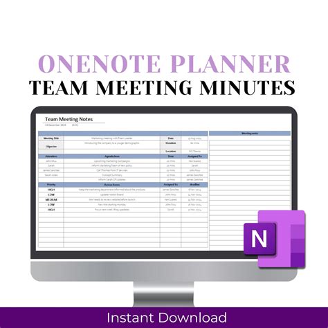 Team Meeting Template Onenote