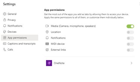 teams app permissions greyed out