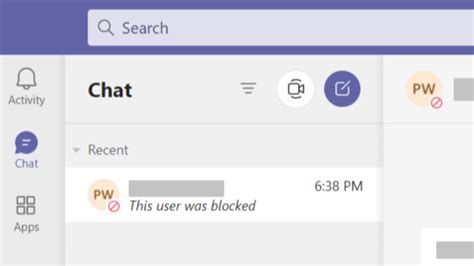 Teams Block Chat For User
