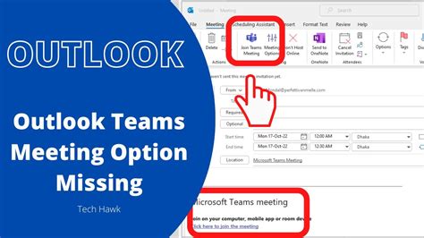 teams meeting not showing in outlook 365