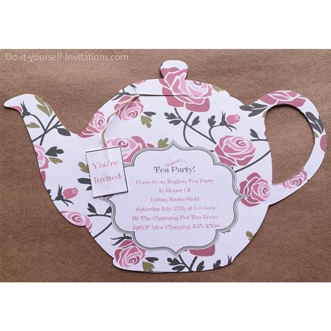 Teapot Invitation Template Printable