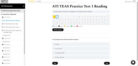 teas test sign up ati