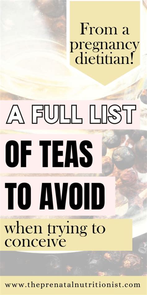 teas to avoid while trying to conceive nhs