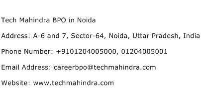 tech mahindra contact number noida