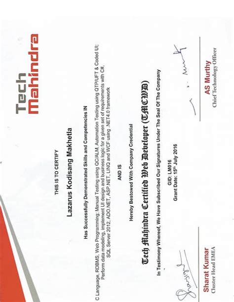 tech mahindra integrated certification test