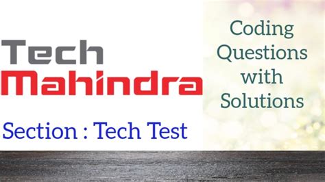 tech mahindra programming questions