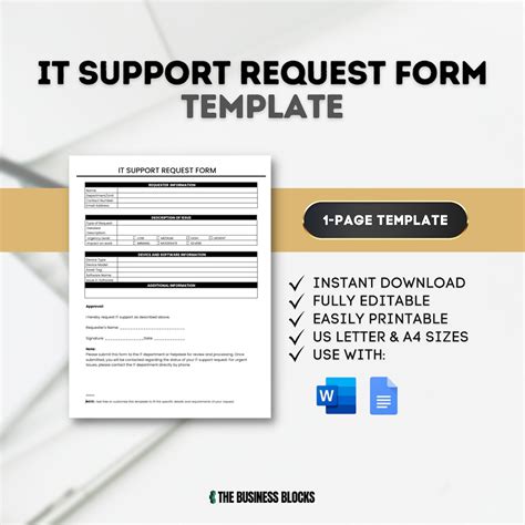 tech support request form template
