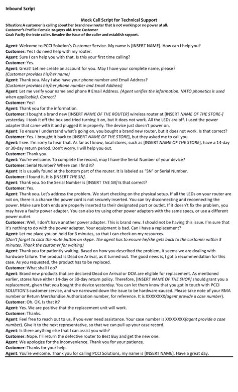 tech support scripts
