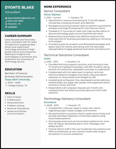 Technical Consultant Resume Samples and Templates VisualCV