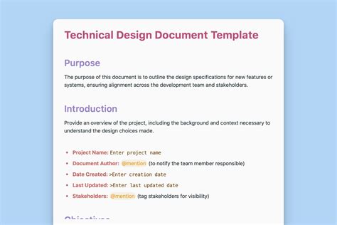 technical design document template example