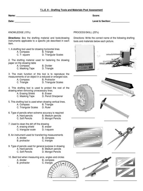 Technical Drafting Tools Quiz