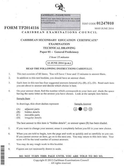 technical drawing past papers