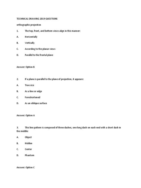 Technical Drawing Past Questions And Answers Pdf