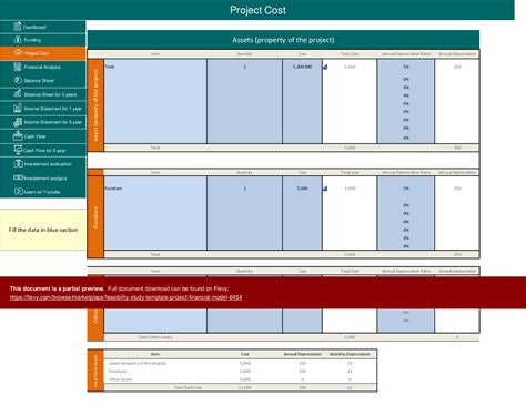 technical feasibility study template excel