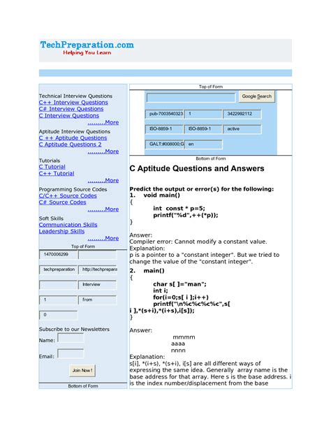 technical interview questions in c programming