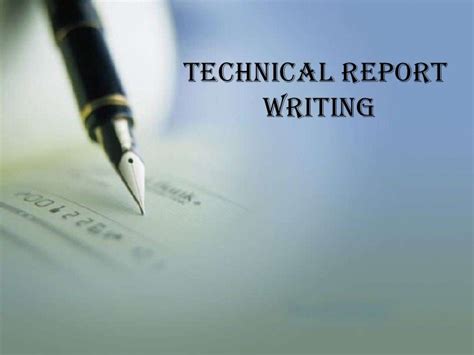 technical report writing and presentation pdf
