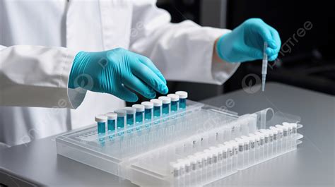 technician preparing test tubes for analysis in a medical laboratory