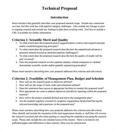technology proposal template word