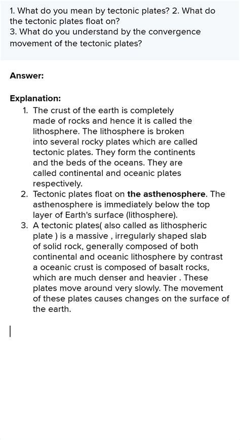 Tectonic Plates Float On The Brainly