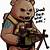teddy bear keychain character holding gun at viewership