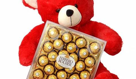 2 teddy bear with chocolates - RainbowsnRibbons | Cake delivery in Jammu